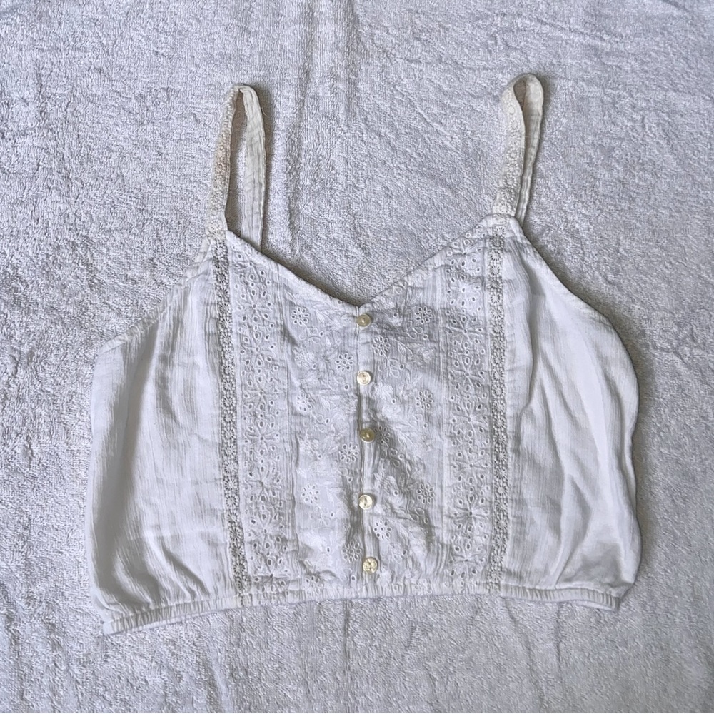 white boho crop top